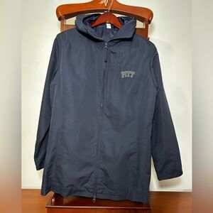 Vantage Women’s Medium PITT Navy Blue Gold  Patch Windbreaker Rain Jacket Hood